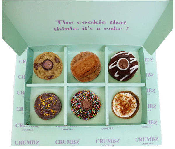 The Crumbz Classics box of 6 Cookies